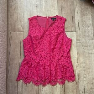 J.Crew Lace Peplum Top In pink NWT Size 6 F8695 New without tag